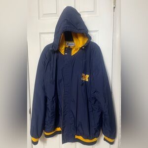 University Of Michigan Champion Full Zip Vintage Jacket Removable Hood Sz XL